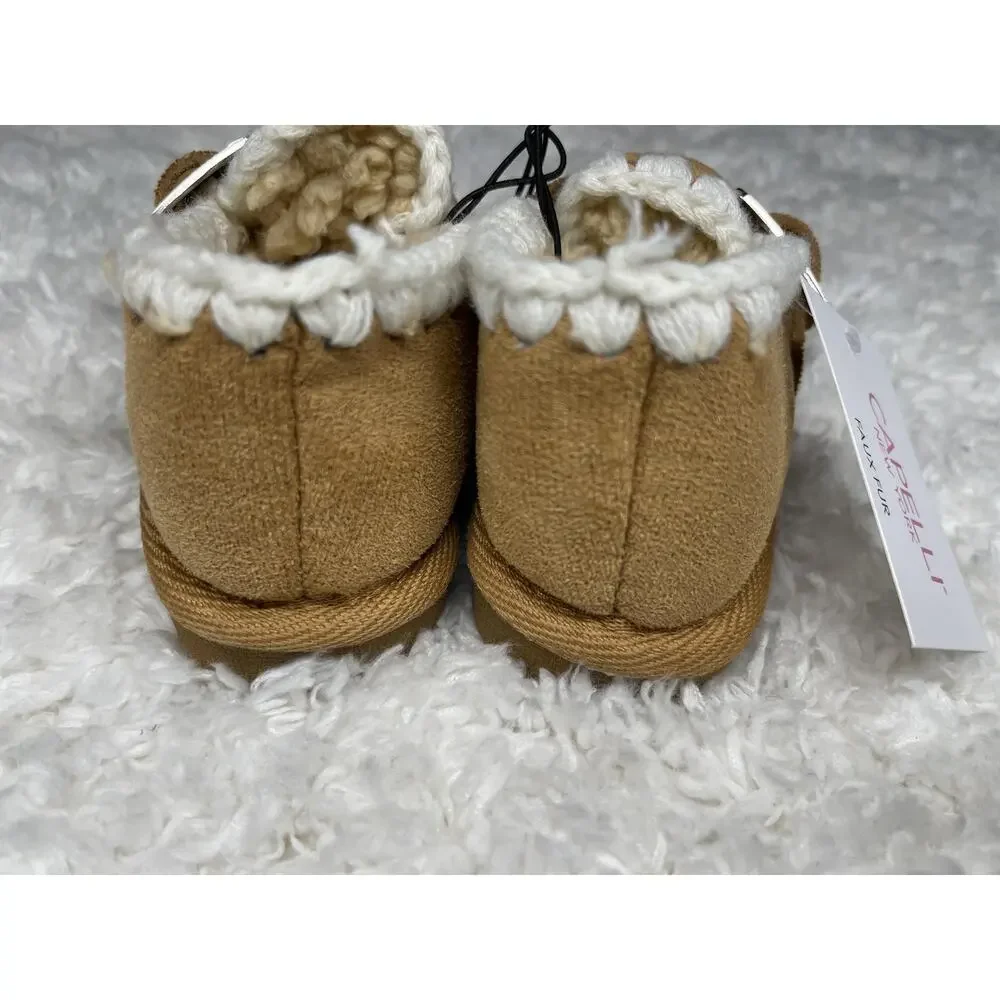 Capelli New York Shearling Ankle Boot Shoe Baby Size 4/5 Brown Faux Suede Buckle